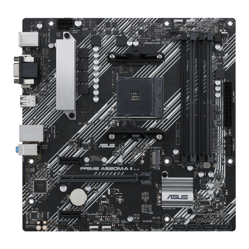 MOTHERBOARD ASUS (PRIME A520M-A II/CSM) SOCKET AM4,4*DDR4,HDMI,DP,VGA,PCIE-3.0,M.2,MICRO ATX